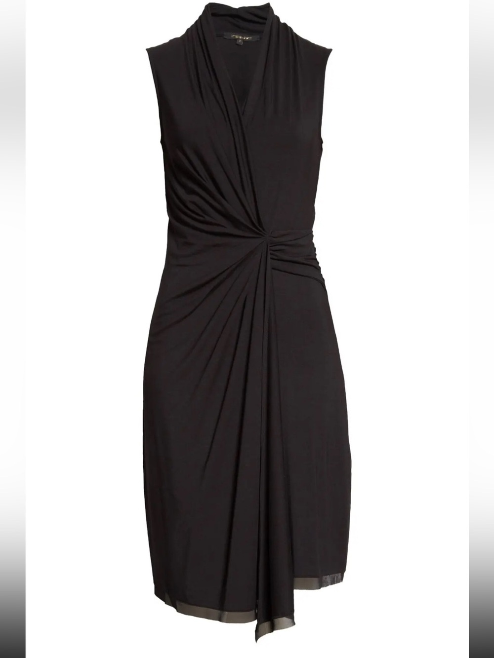 NWT Kobi Halperin Black Sandra Twist-Front Jersey Midi Dress Size S